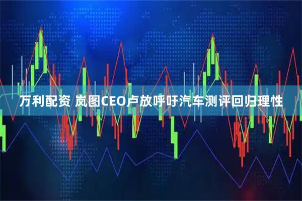 万利配资 岚图CEO卢放呼吁汽车测评回归理性
