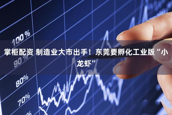 掌柜配资 制造业大市出手!东莞要孵化工业版“小龙虾”